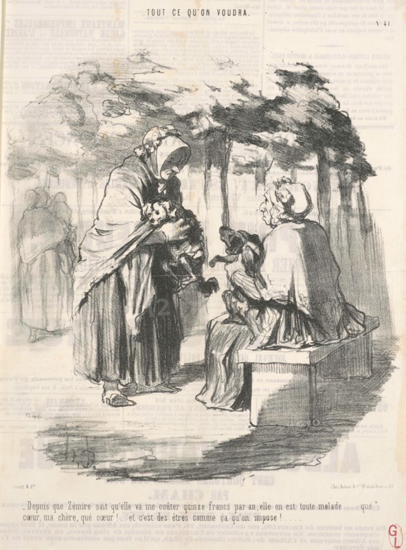 Depuis que Zémire sait qu'elle va me couter quinze francs ..., 19th century. Creator: Honore Daumier.