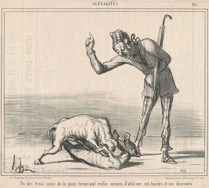 Un des trois amis de la paix ..., 19th century. Creator: Honore Daumier.