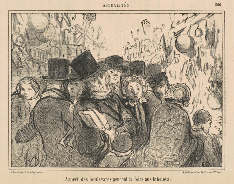 Aspect des boulevards pendant la foire aux bibelots, 19th century. Creator: Honore Daumier.