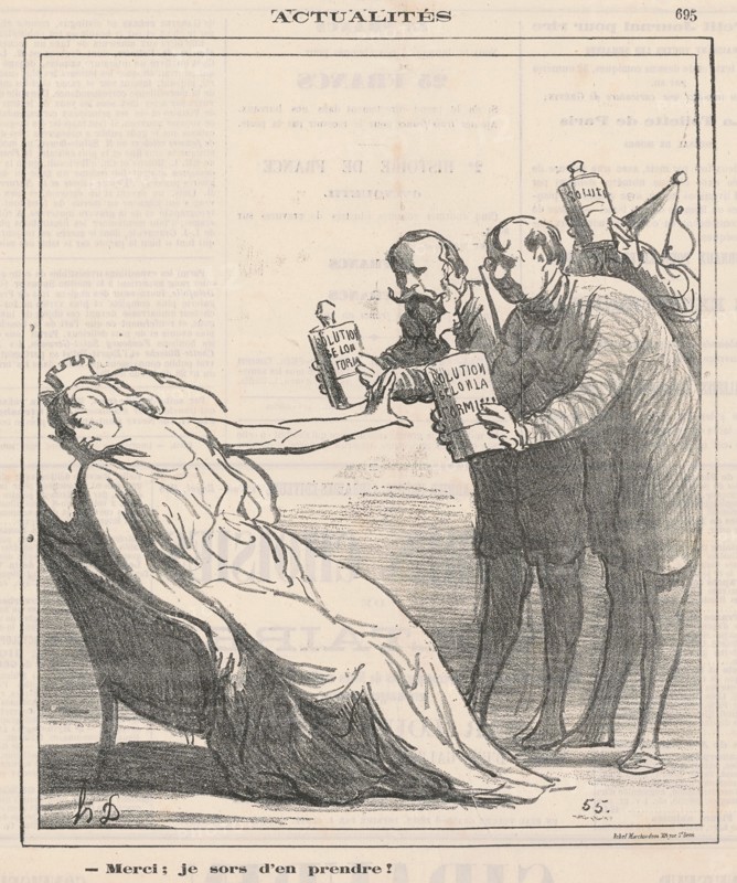 Merci; je sors d'en prendre!, 1871. Creator: Honore Daumier.