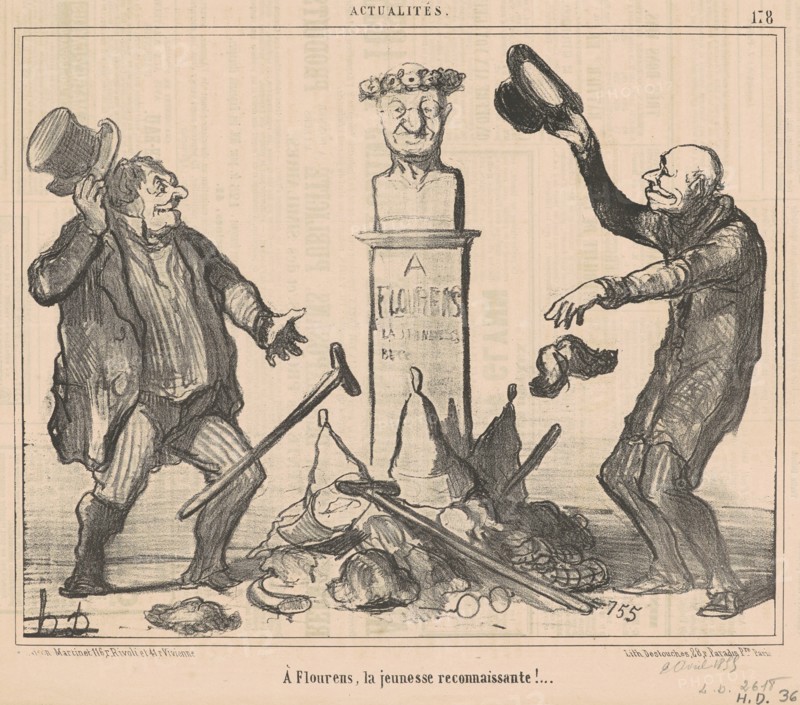 À Flourens, la jeunesse reconnaissante!, 19th century.  Creator: Honore Daumier.