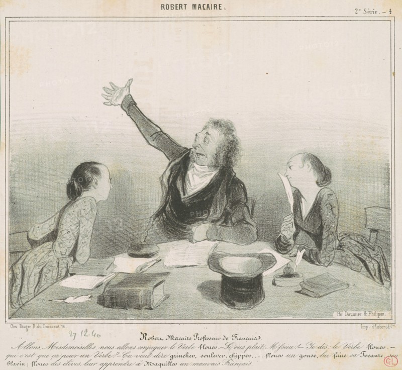 Robert Macaire professeur de français, 19th century. Creator: Honore Daumier.