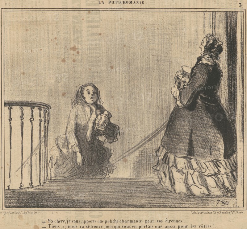 Ma chère, je vous apporte une potiche charmante..., 1855.  Creator: Honore Daumier.