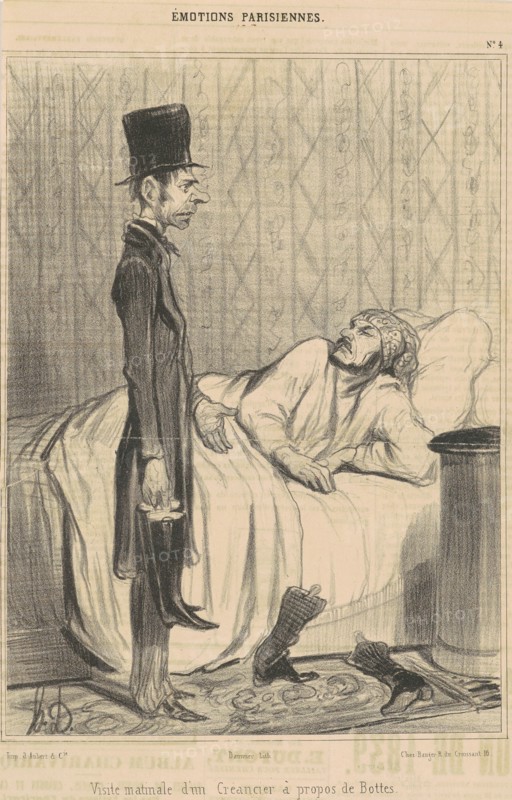 Visite matinale d'un créancier, 19th century. Creator: Honore Daumier.