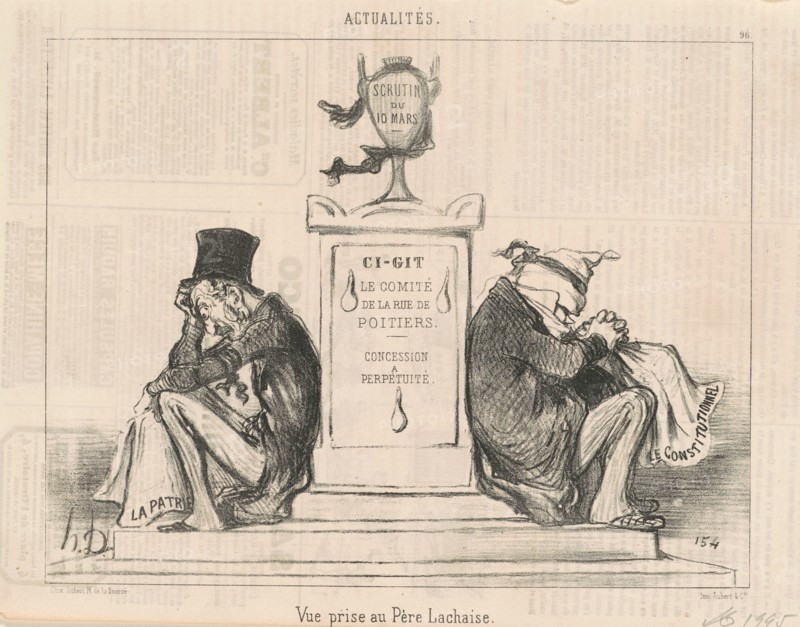 Vue prise au Père Lachaise, 19th century. Creator: Honore Daumier.