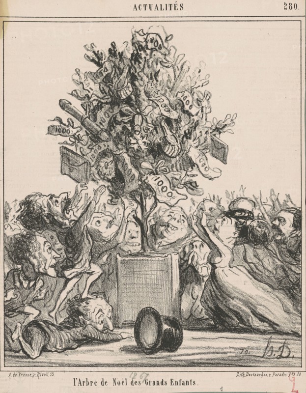L'Arbre de Noël des Grands Enfants, 19th century. Creator: Honore Daumier.