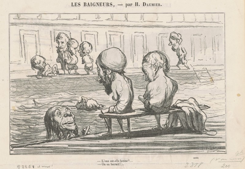 L'eau est-elle bonne? ... / Une pleine eau, 19th century. Creator: Honore Daumier.
