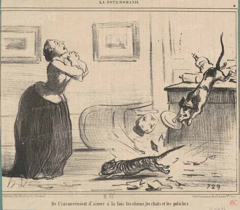 De l'inconvénient d'aimer à la fois ..., 1855.  Creator: Honore Daumier.