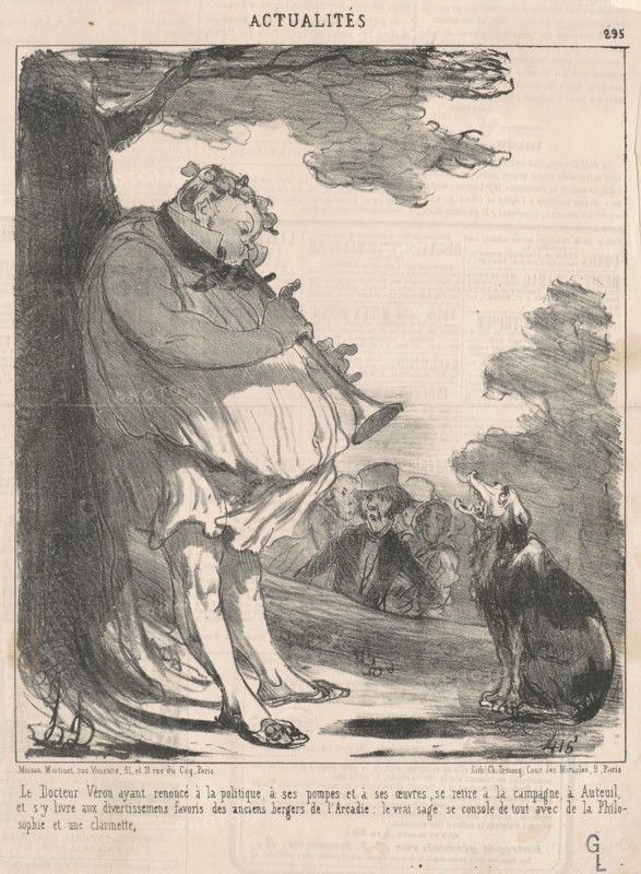 Le Docteur Véron ayant renoncé à la politique...à Auteuil...., 1852.  Creator: Honore Daumier.