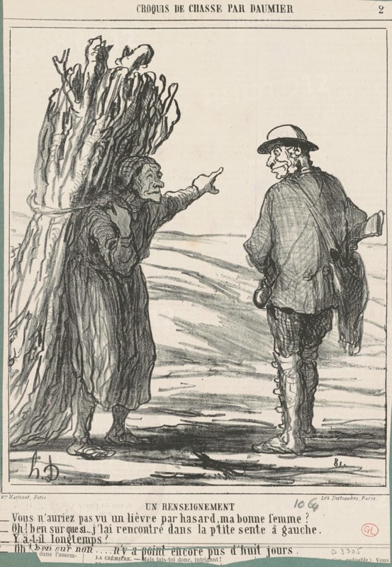 Un renseignement, 19th century. Creator: Honore Daumier.