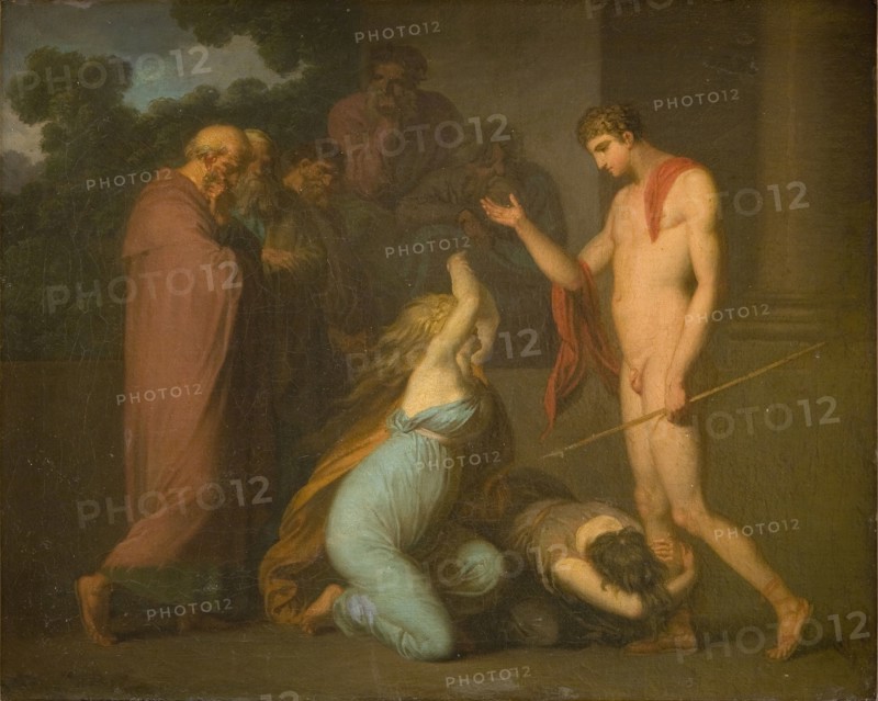 Ismene and Antogone Plead with Theseus, 1790-1799. Creator: Nicolai Abraham Abildgaard.