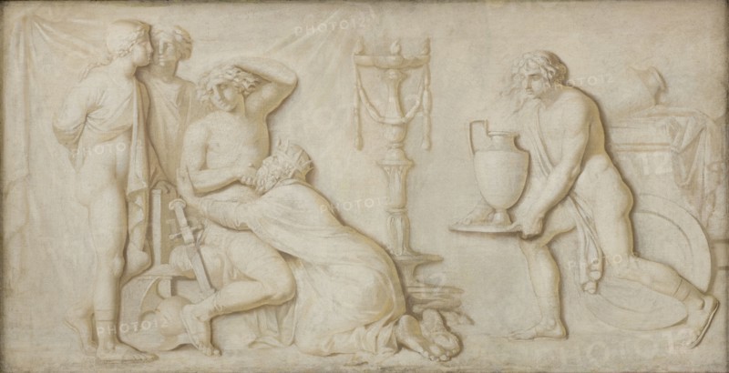 King Priam Pleading with Achilles for the Corpse of Hector, 1794-1798. Creator: Nicolai Abraham Abildgaard.