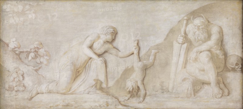 Thetis Immersing her Infant Son Achilles in the River Styx to Make him Invulnerable, 1794-1798. Creator: Nicolai Abraham Abildgaard.