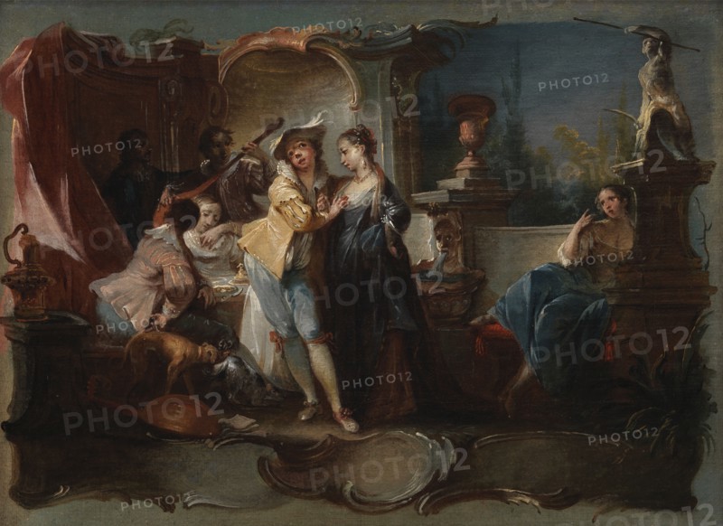 The Prodigal Son Living with Harlots, 1724-1761. Creator: Johann Wolfgang Baumgartner.