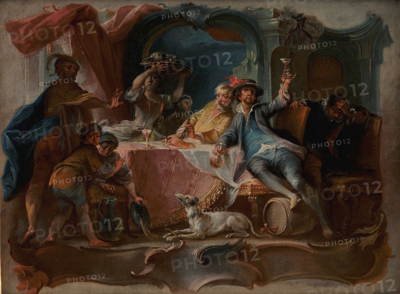 The Prodigal Son Wasting his Inheritance, 1724-1761. Creator: Johann Wolfgang Baumgartner.
