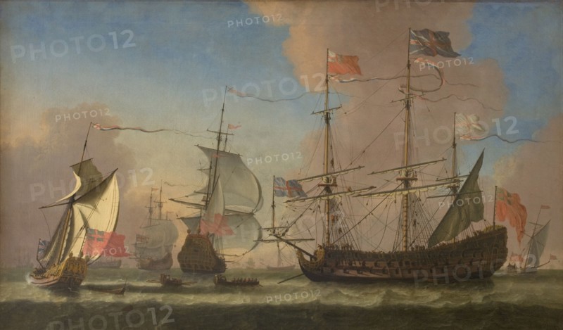 English Warships at Sea in a Fresh Breeze, 1677. Creator: Jan Karel Donatus van Beecq.