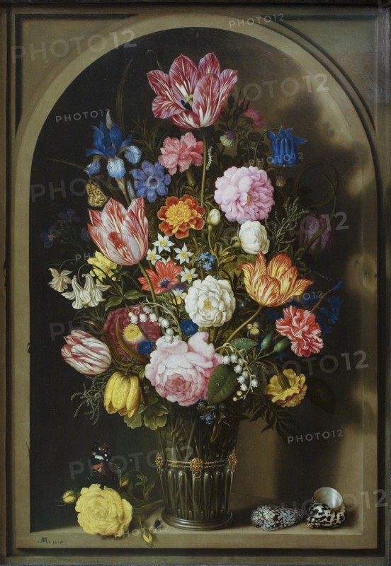 Bouquet of Flowers in a Stone Niche, 1618. Creator: Ambrosius Bosschaert the Elder.