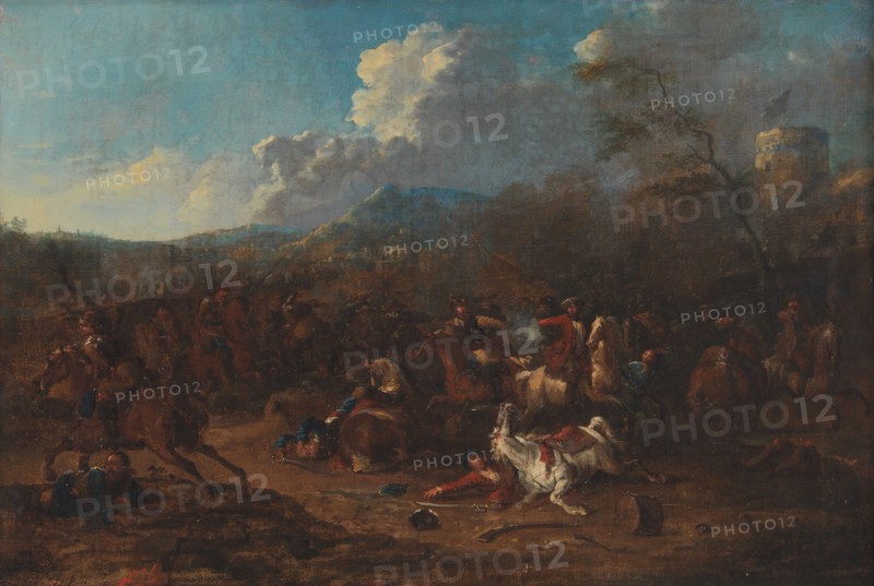 Cavalry Skirmish at a Fortress, 1693-1733. Creator: Karel Breydel.