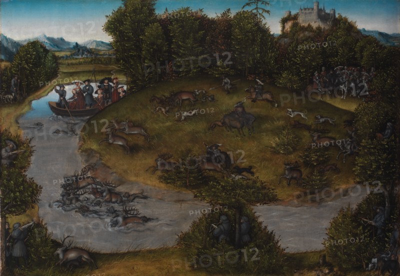 The Stag Hunt of the Elector Frederic the Wise (1463-1525) of Saxony, 1530-1629. Creator: Lucas Cranach the Elder.