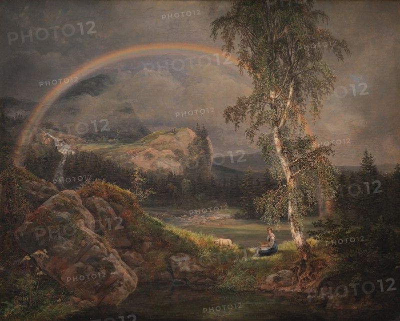 Norwegian Landscape with a Rainbow, 1821. Creator: Johan Christian Dahl.