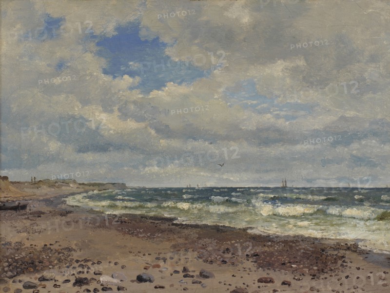 A Beach with Dunes. The West Coast of Jutland, 1843. Creator: Dankvart Dreyer.