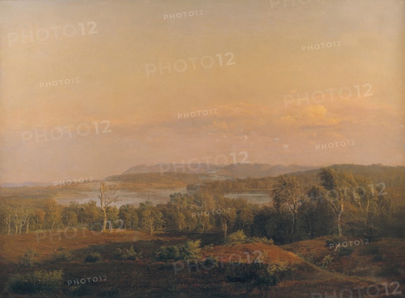 A View towards Himmelbjerget, Jutland. Evening, 1838. Creator: Dankvart Dreyer.