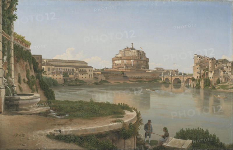 View across the Tiber towards Castel S. Angelo in Rome, 1815. Creator: CW Eckersberg.