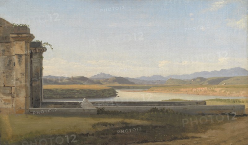 View from the Fontana Acetosa, Rome;View of the Fontana Acetosa, 1814-1816. Creator: CW Eckersberg.