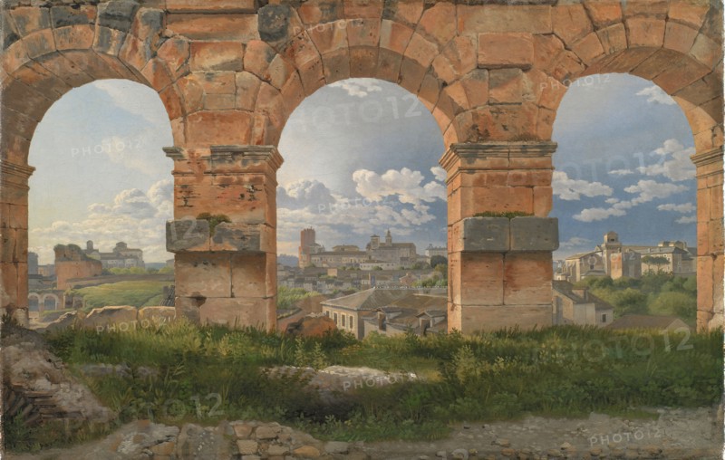 View through Three of the Northwestern Arches of the Third Storey of the Colosseum, 1815. Creator: CW Eckersberg.