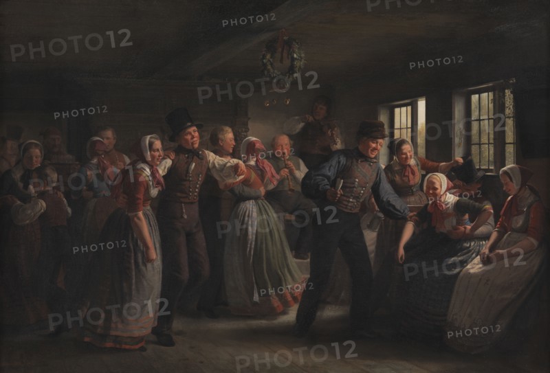 A Country Dance in the Hedebo District, Zealand, 1855. Creator: Julius Exner.