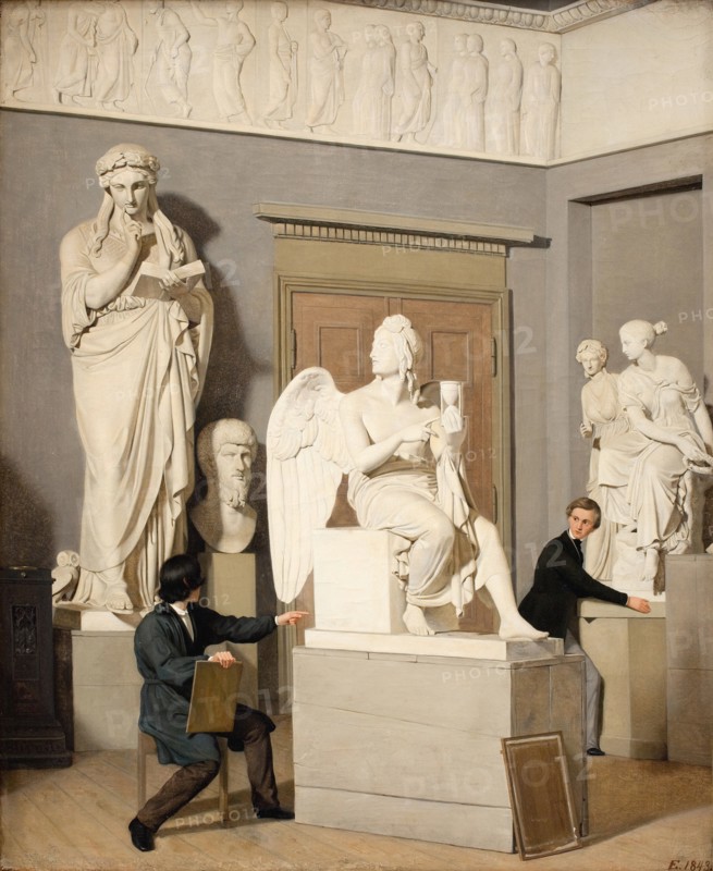 The Plaster Cast Collection in the Royal Academy of Fine Arts, 1843. Creator: Julius Exner.