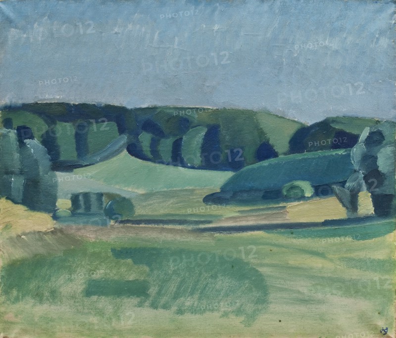 Landscape near Bistrup, Sealand, 1918. Creator: Harald Giersing.