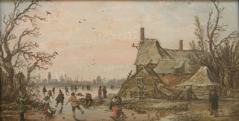Winter Scene at a Farm, 1623-1626. Creators: Jan van Goyen, Esaias van de Velde.