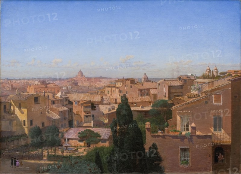 A View of Rome Seen from the Artist's Dwelling, 1858. Creator: Hans Jorgen Hammer.