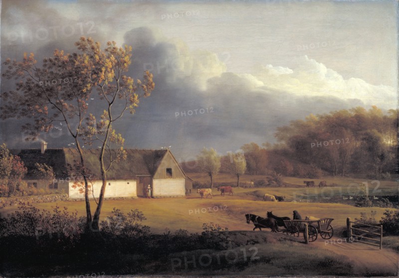 A Storm Brewing behind a Farmhouse in Zealand, 1791-1793. Creator: Jens Juel.
