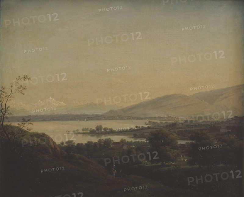 A View Across Lake Leman Towards Mont Blanc and Geneva, 1777-1778. Creator: Jens Juel.