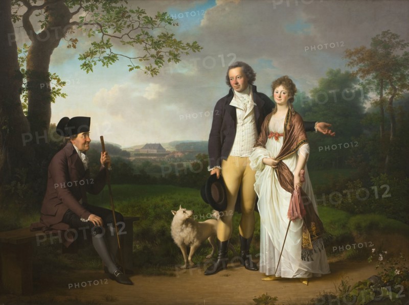 Niels Ryberg with his Son Johan Christian and his Daughter-in-Law Engelke, née Falbe, 1797. Creator: Jens Juel.
