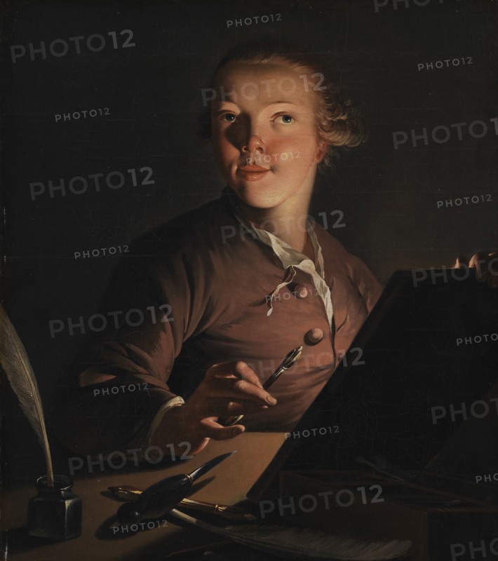 Self-portrait by Candlelight, 1762-1766. Creator: Jens Juel.