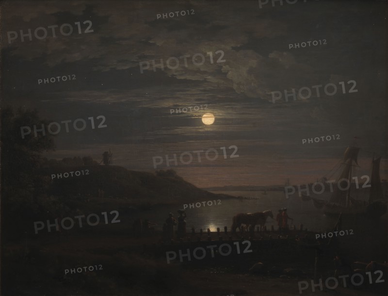 The Crossing over the Little Belt at Snoghoj. Moonrise, 1787. Creator: Jens Juel.