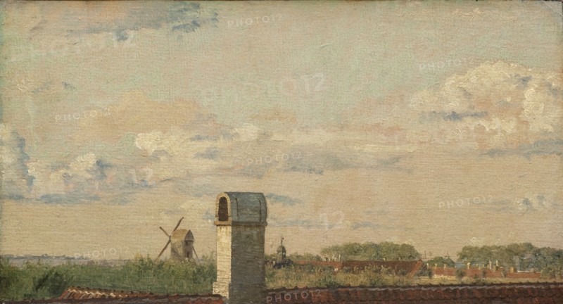 View from a Window in Toldbodvej Looking Towards the Citadel in Copenhagen, 1831-1834. Creator: Christen Købke.