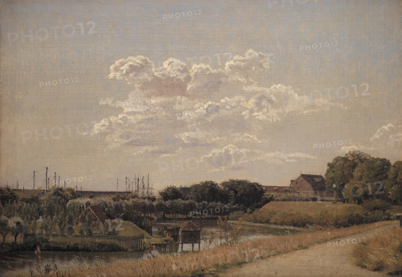 View of the Citadel Ramparts Looking Towards Langelinie and the Naval Harbour, 1830-1833. Creator: Christen Købke.