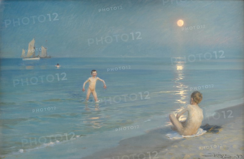 Boys Bathing at Skagen - Summer Evening, 1899. Creator: Peder Severin Kroyer.