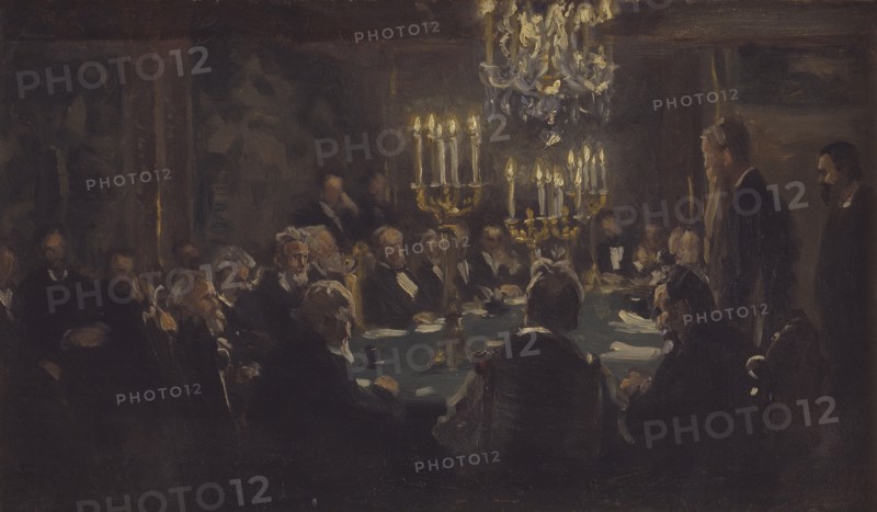 Composition sketch for "A Fashion in the Society of the Sciences" in the Society of the Sciences,189 Creator: Peder Severin Kroyer.