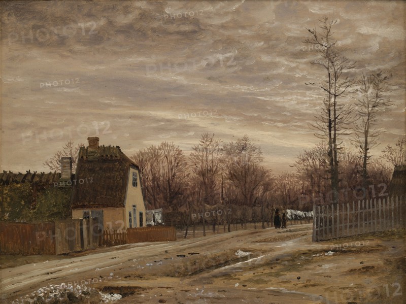 Evening after a Thaw. Taabæk, North of Copenhagen, 1850-1859. Creator: Vilhelm Kyhn.