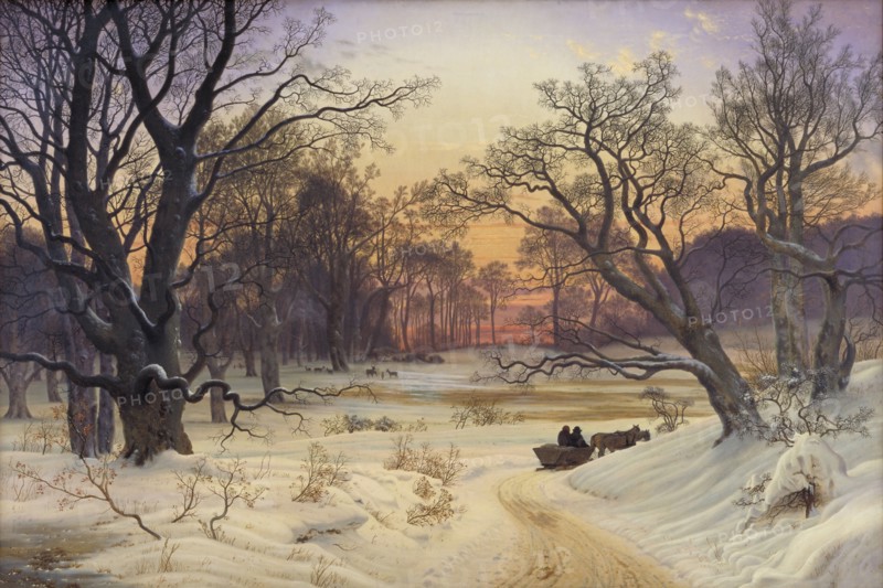 Winter Night in a Forest, 1853. Creator: Vilhelm Kyhn.