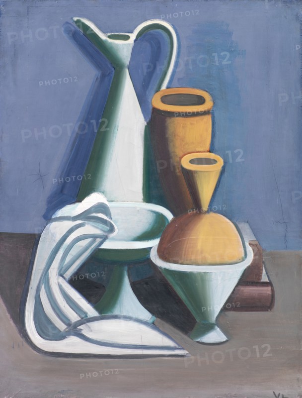 Still Life with Water Jug, Towel and Jars, 1929. Creator: Vilhelm Lundstrom.