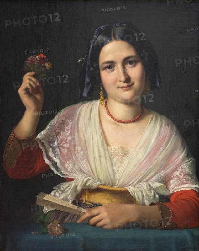 A Roman Woman in Fancy Dress, 1847. Creator: Wilhelm Marstrand.