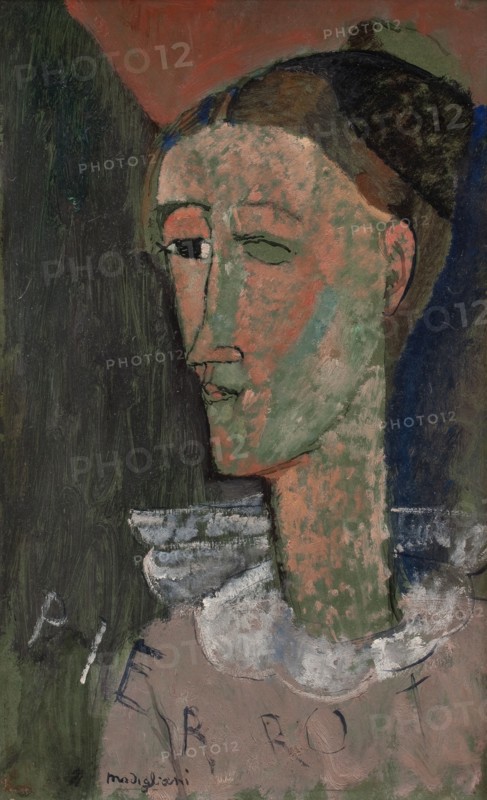 Self-Portrait as Pierrot, 1915. Creator: Amadeo Modigliani.