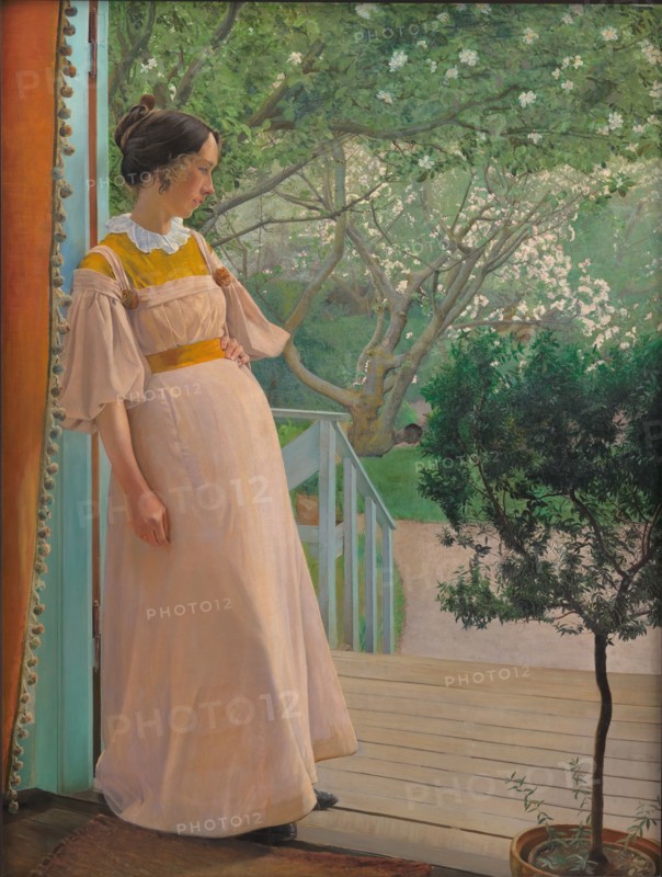 At the French Windows. The Artist's Wife, 1897. Creator: Laurits Andersen Ring.