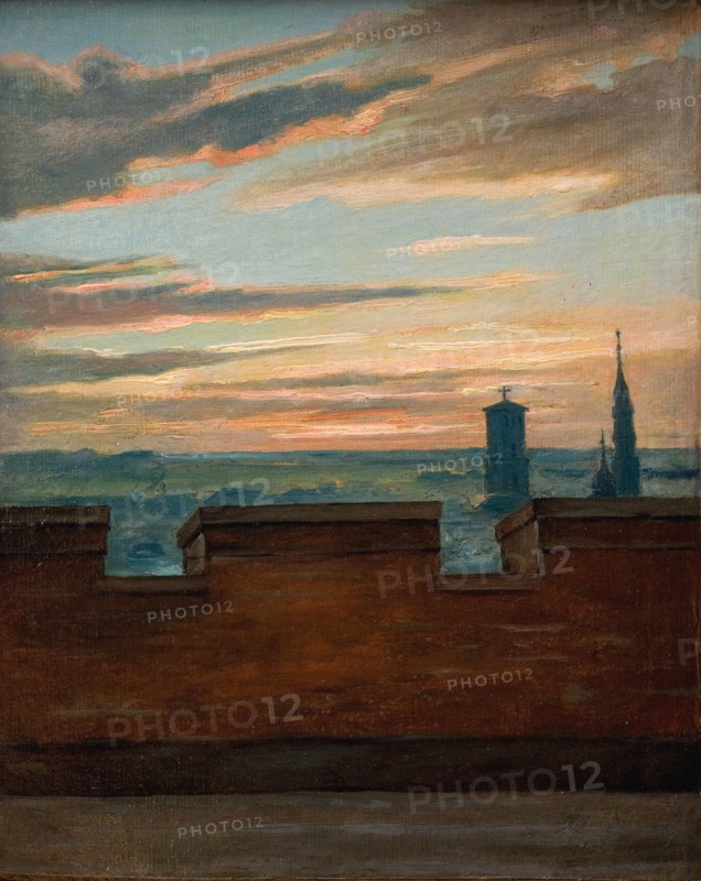 View of Copenhagen at Sunset, 1845-1849. Creator: Martinus Rorbye.